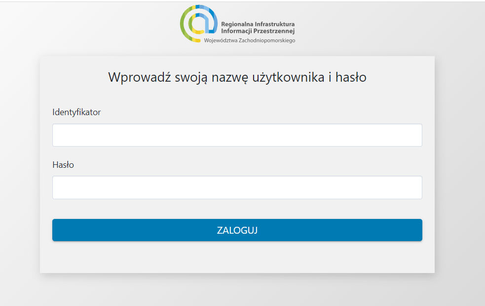 Okno logowania systemu