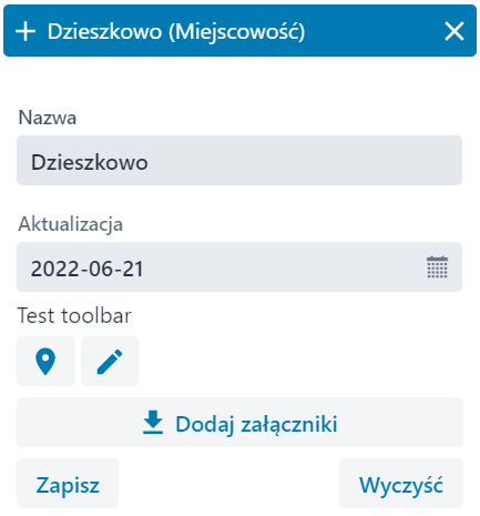 Okno edycji obiektu – ‘Identyfikacja’