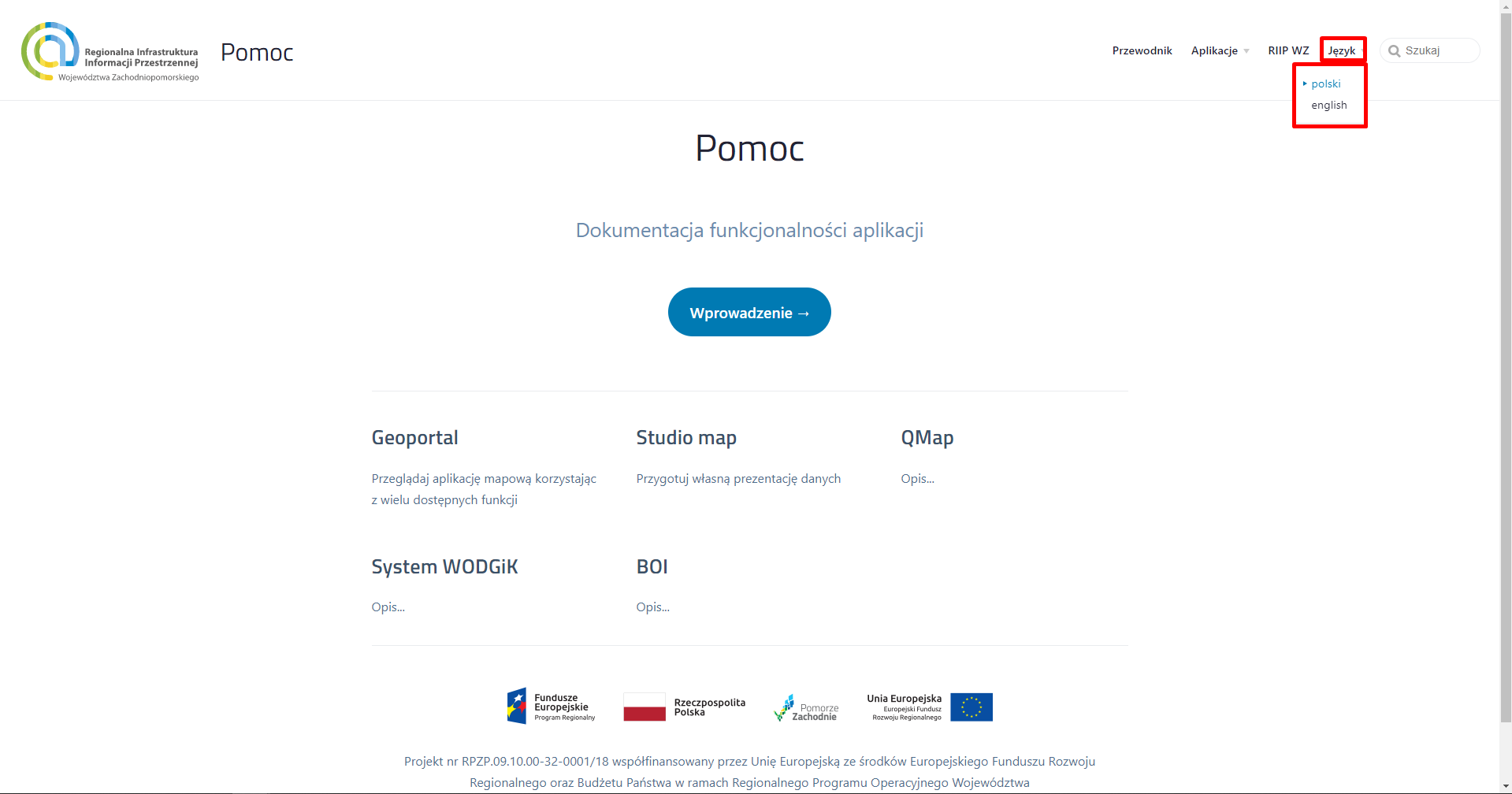 Zmiana wersji językowej