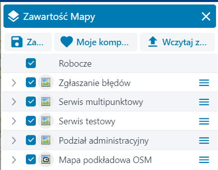 Zawartość mapy