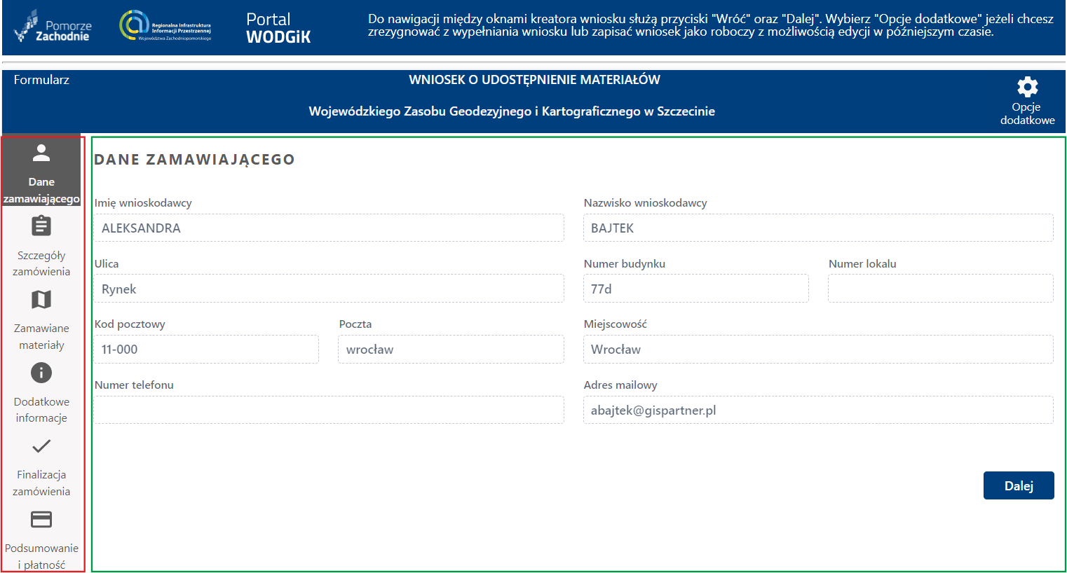 Wnioski - formularz i jego składowe Wnioski - formularz i jego składowe