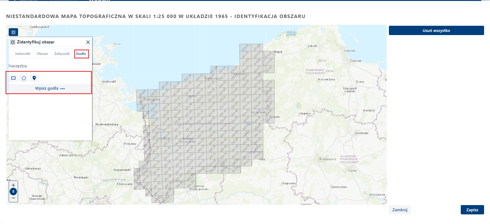 Zidentyfikuj obszar – zakładka Godło Zidentyfikuj obszar – zakładka Godło