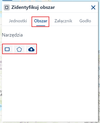 Zidentyfikuj obszar – zakładka Obszar Zidentyfikuj obszar – zakładka Obszar