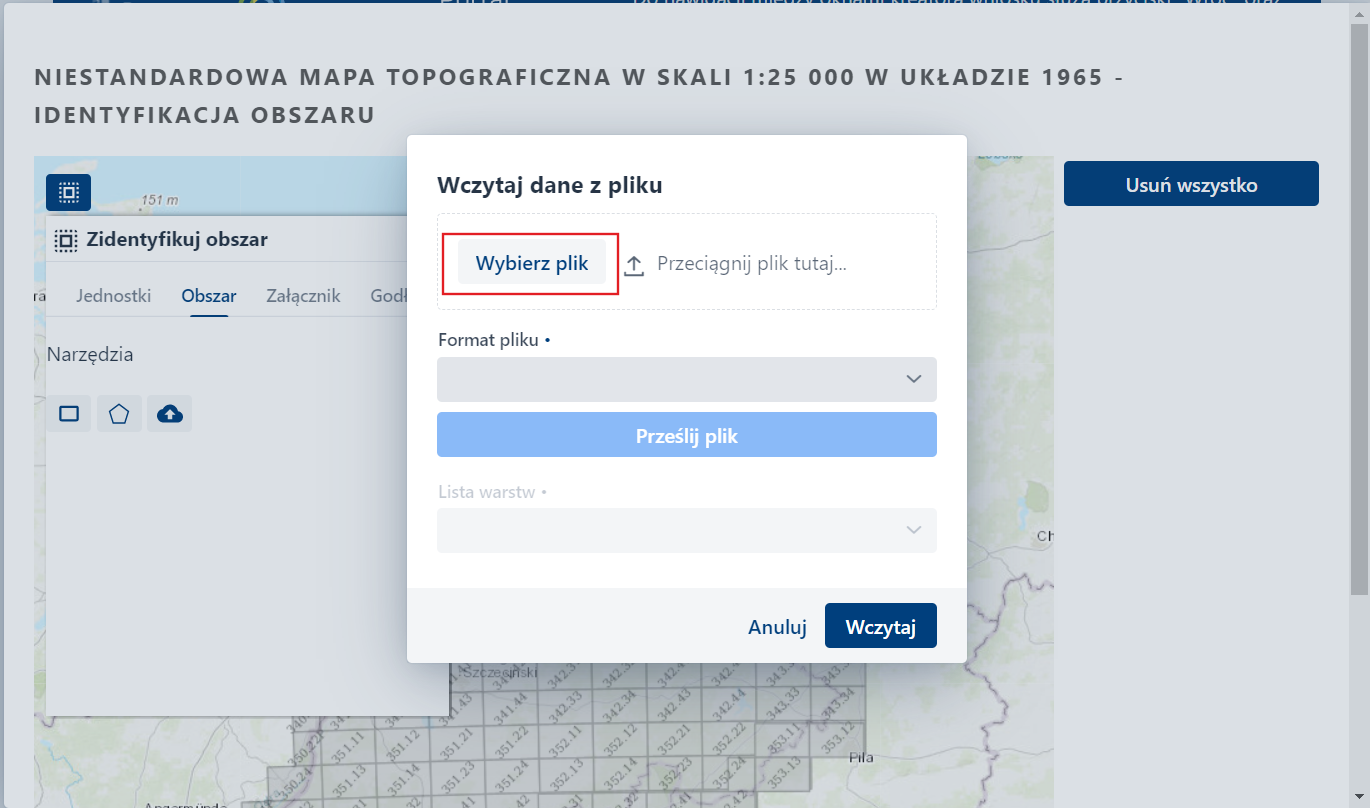 Wczytaj dane z pliku – wybór pliku Wczytaj dane z pliku – wybór pliku