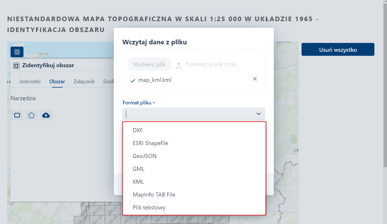 Wczytaj dane z pliku - wybór formatu pliku Wczytaj dane z pliku - wybór formatu pliku