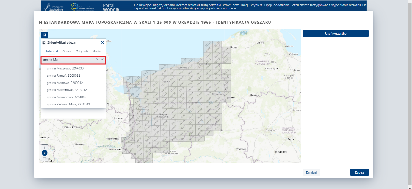 Zidentyfikuj obszar - Jednostki - TERYT Zidentyfikuj obszar - Jednostki - wyszukiwanie