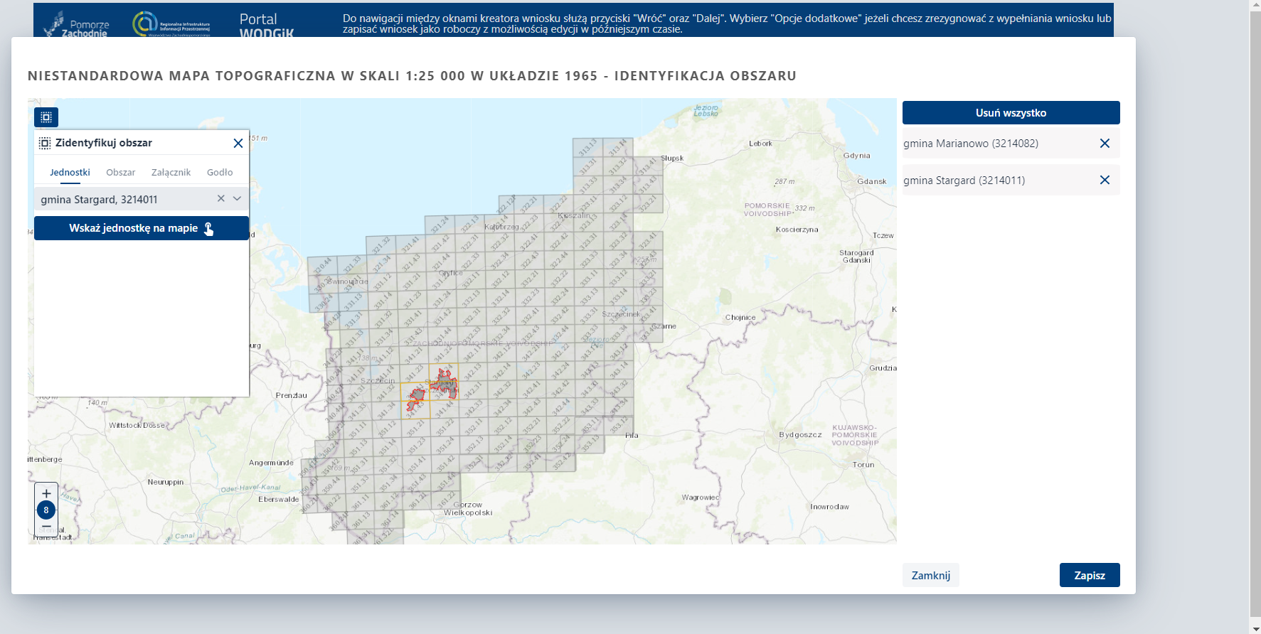 Zidentyfikuj obszar - Jednostki - dodawanie kolejnych jednostek Zidentyfikuj obszar - Jednostki - dodawanie kolejnych jednostek