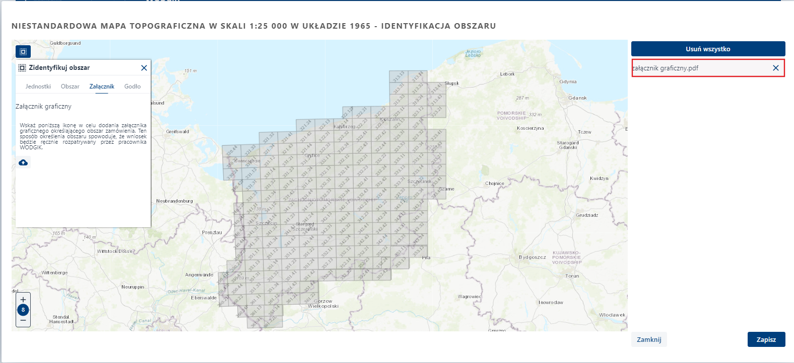 Zidentyfikuj obszar – zakładka Załącznik - dodawanie załącznika graficznego Zidentyfikuj obszar – zakładka Załącznik - dodawanie załącznika graficznego