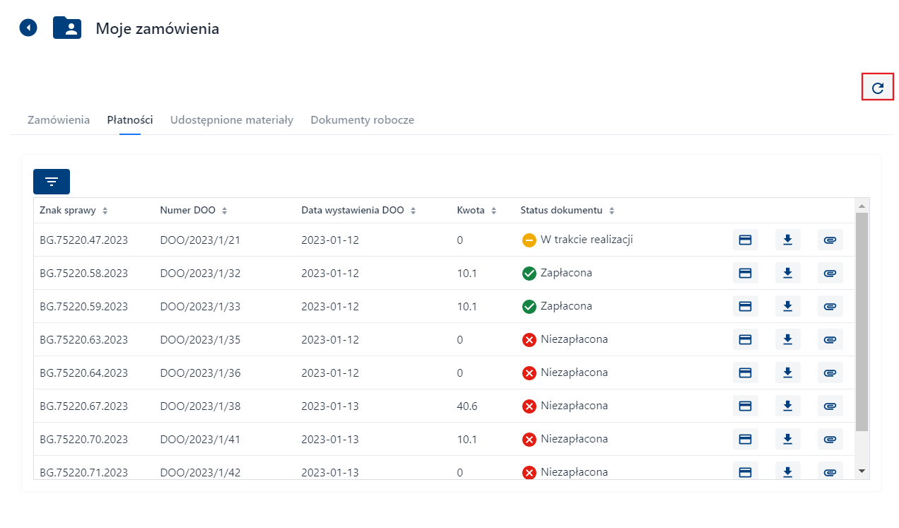 Moje zamówienia - Płatności Moje zamówienia - Płatności