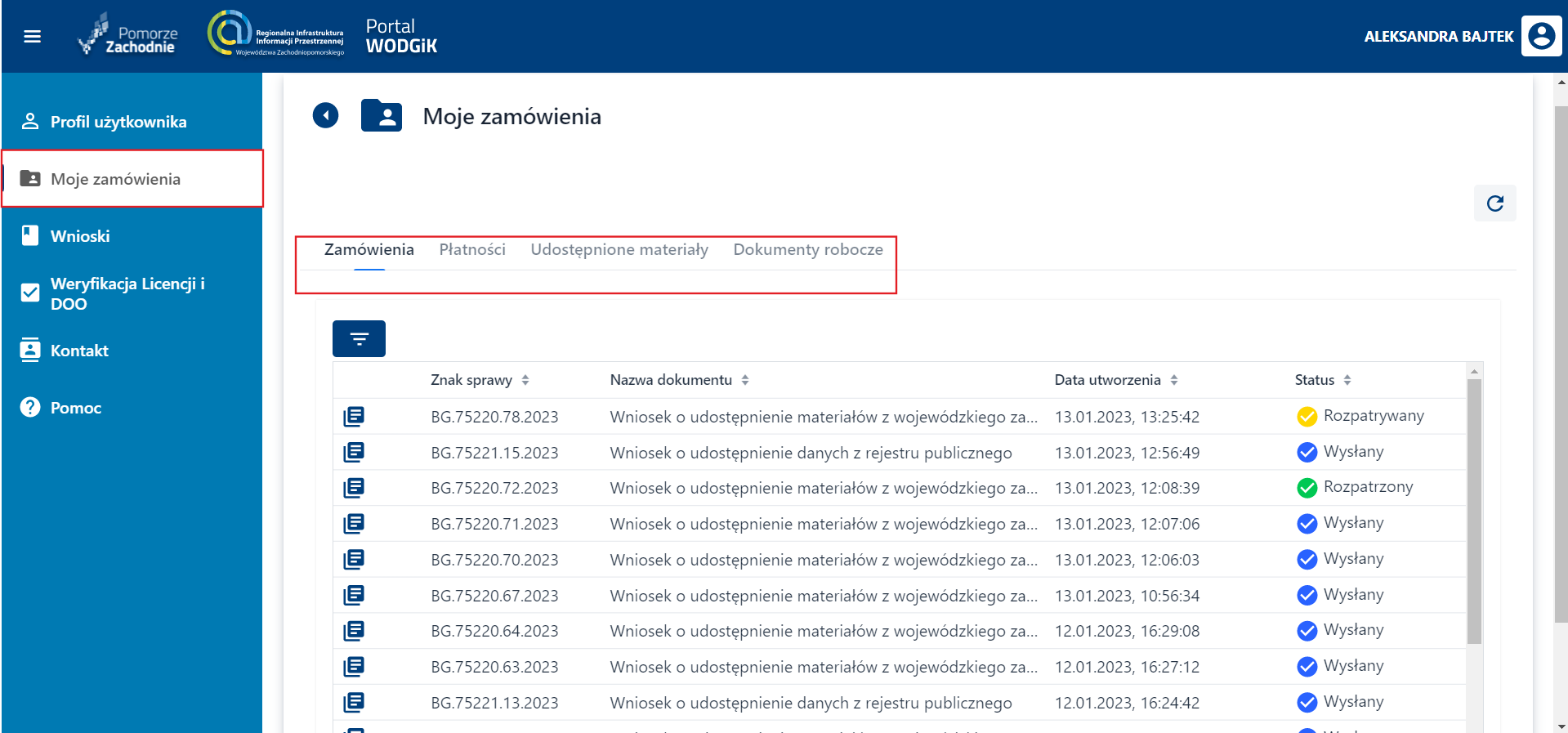 Moje Zamówienia Moje Zamówienia