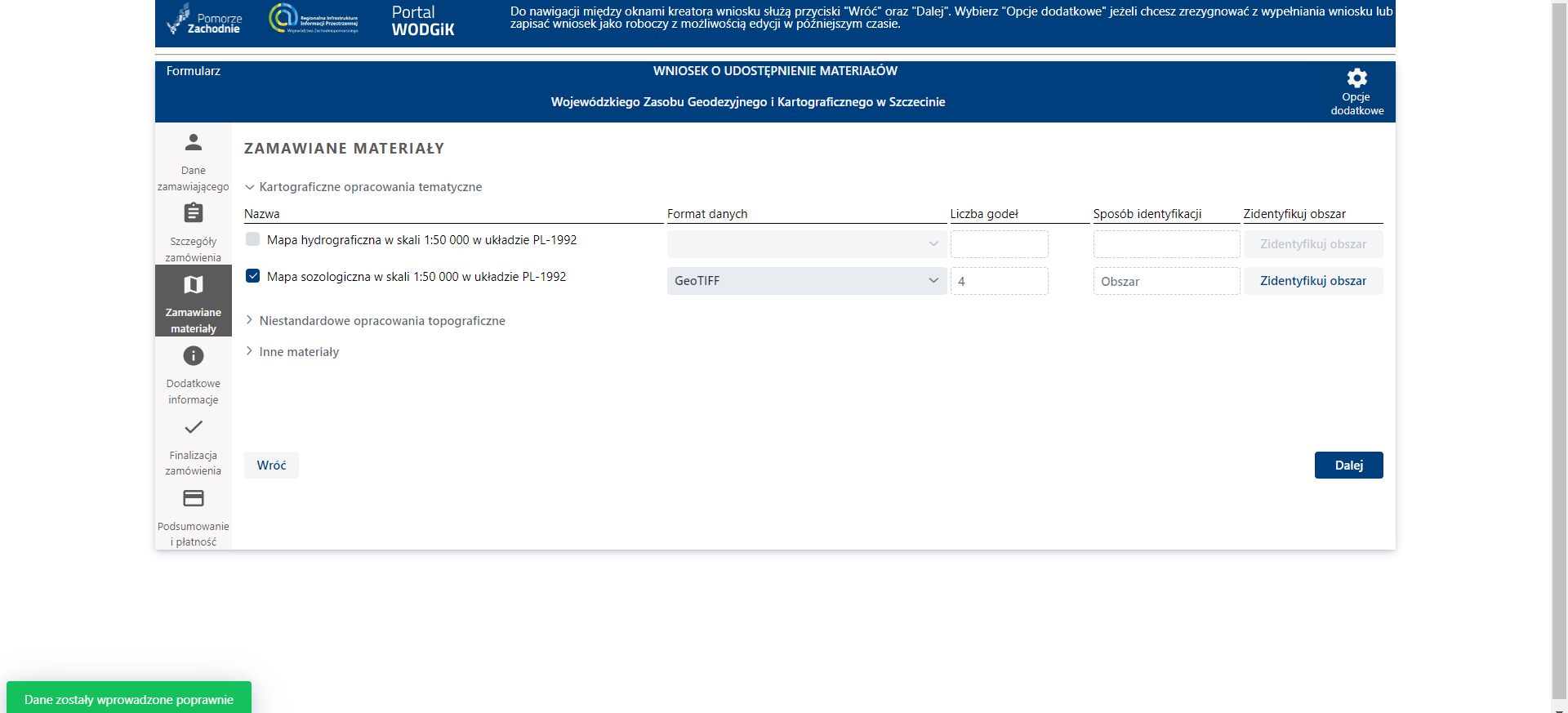 Formularz wniosku - Identyfikacja obszaru Formularz wniosku - Identyfikacja obszaru