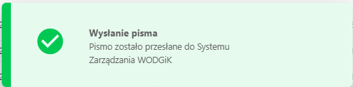 Komunikat o przesłaniu pisma Komunikat o przesłaniu pisma