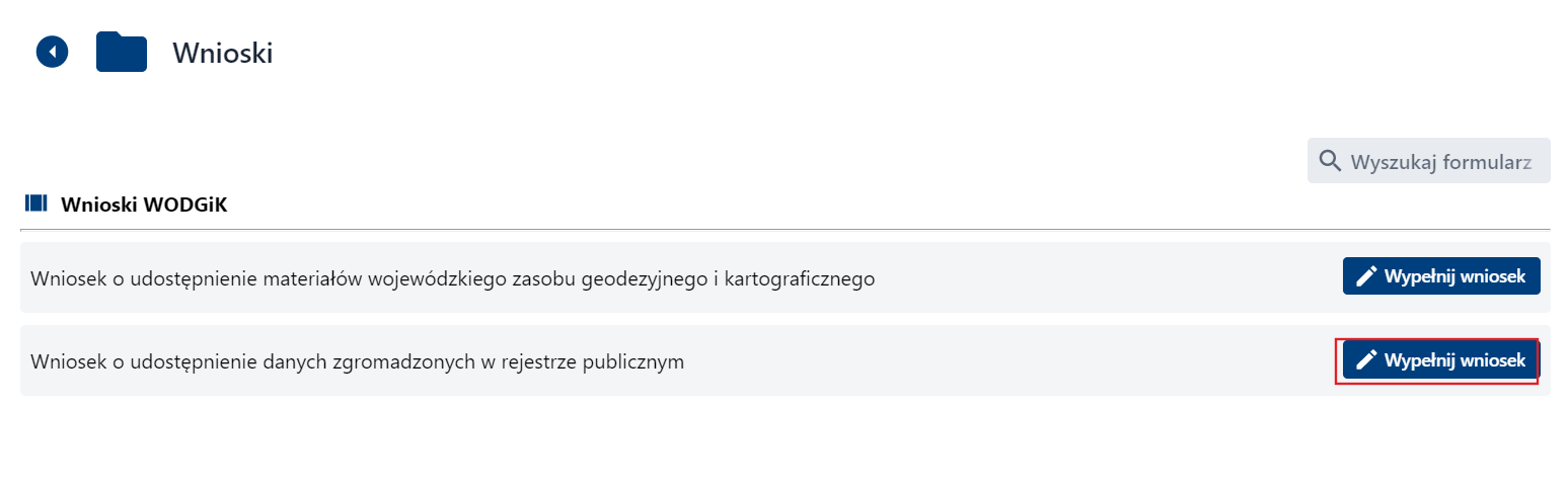 Lista wniosków Lista wniosków