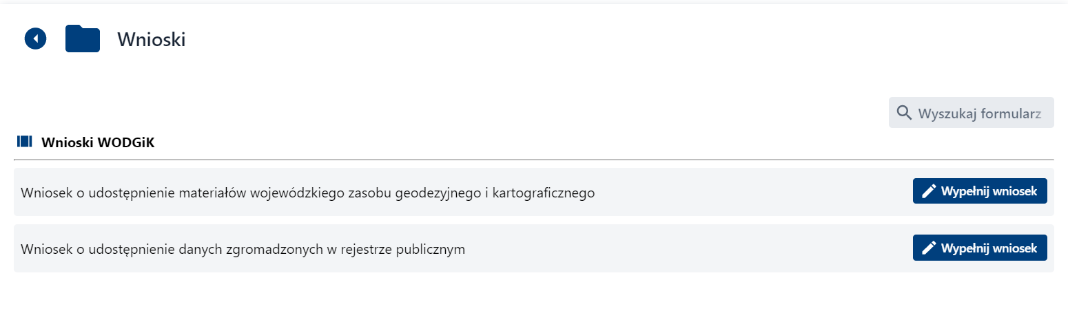 Lista wniosków WODGiK Lista wniosków WODGiK