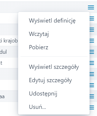 Lista akcji na kompozycjach