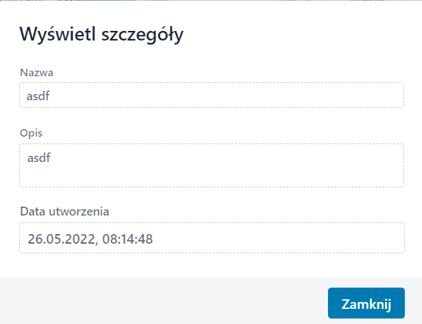 Okno szczegółów kompozycji
