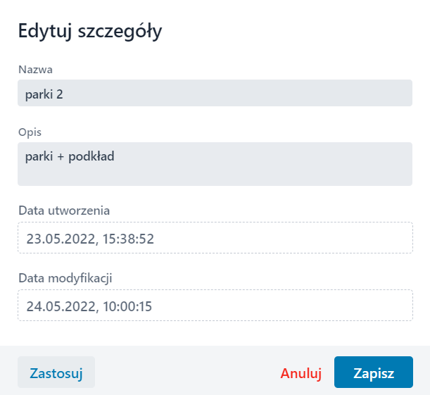 Okno edycji kompozycji