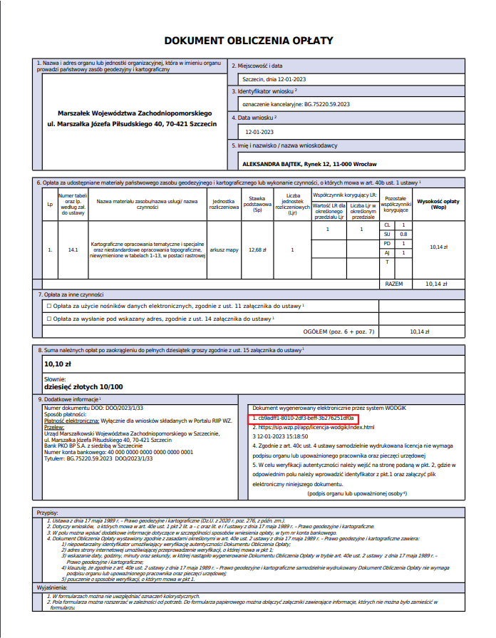 Numer identyfikacyjny na DOO Numer identyfikacyjny na DOO