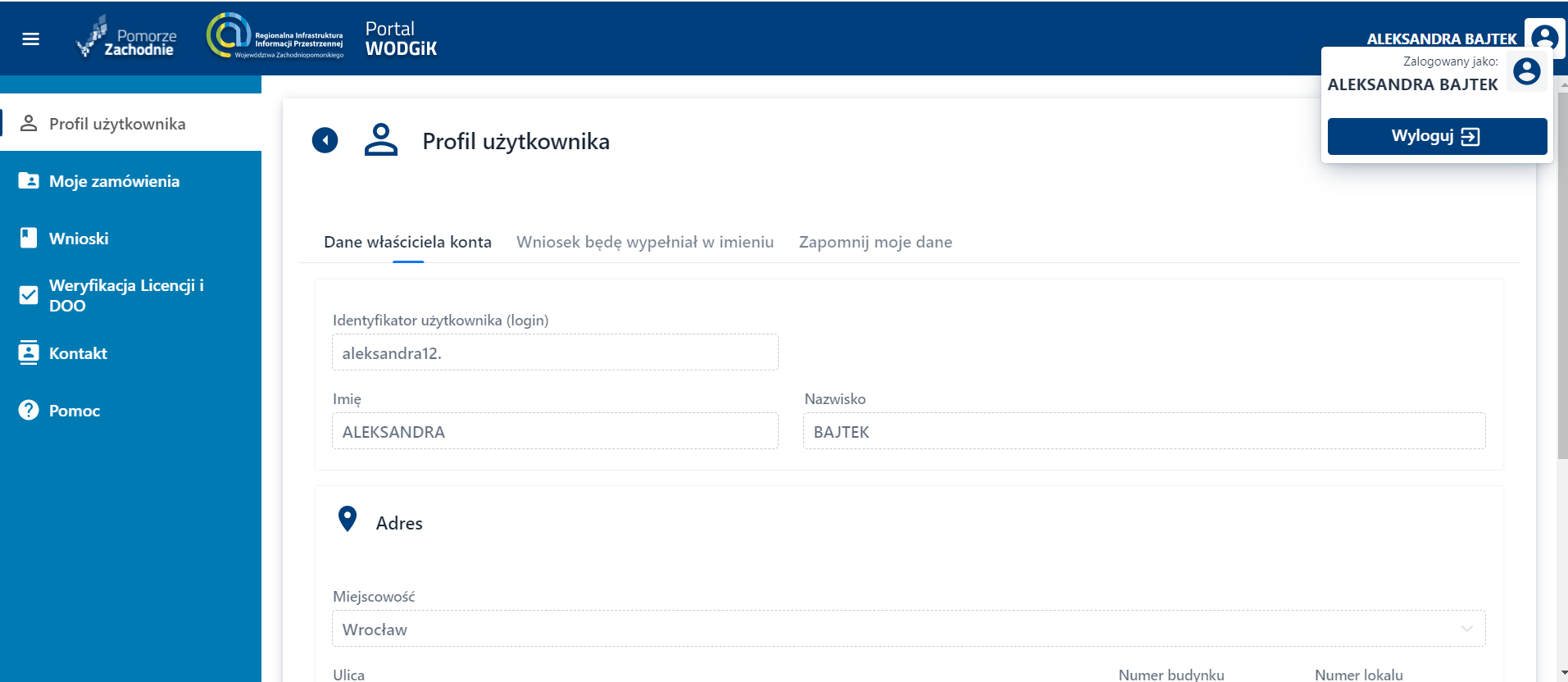 Wylogowanie z Portalu WODGiK Wylogowanie z Portalu WODGiK
