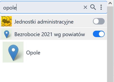 Wyszukiwanie - wybranie obiektu z listy wyszukiwania