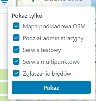 Ustalenie warstw w odwzorowaniu