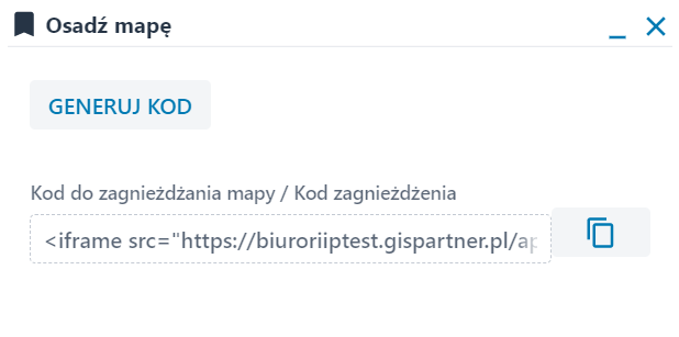 Okno ‘Osadź mapę’