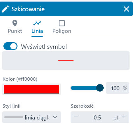 Funkcja symbolizacji linii