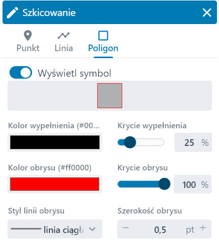 Funkcja symbolizacji poligonu