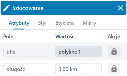 Zakładka ‘Atrybuty’ we właściwościach obiektu