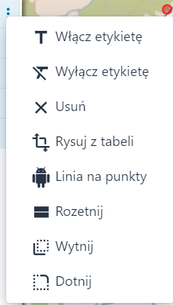 Okno akcji na wprowadzonym obiekcie – Szkicowanie