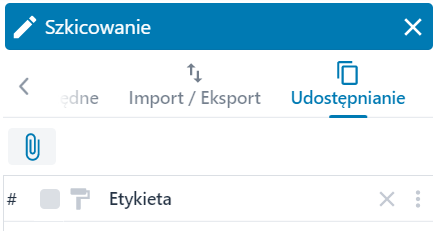 Okno zakładki ‘Import/Eksport’ – Szkicowanie