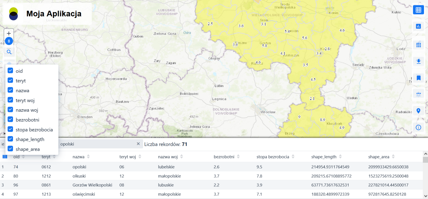 Tabela - zarządzanie kolumnami tabeli