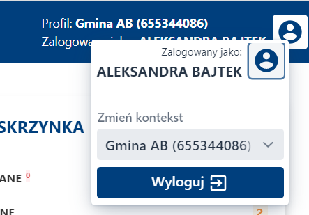 Aktualny kontekst aplikacji