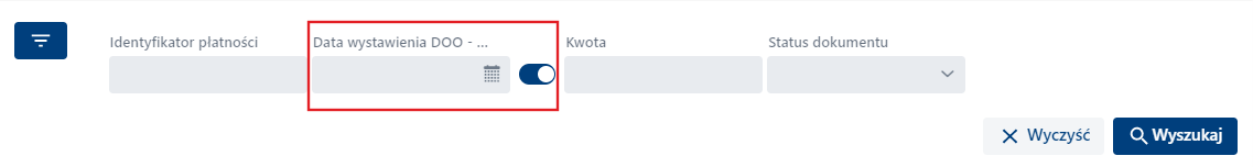 Płatności - Filtry - data