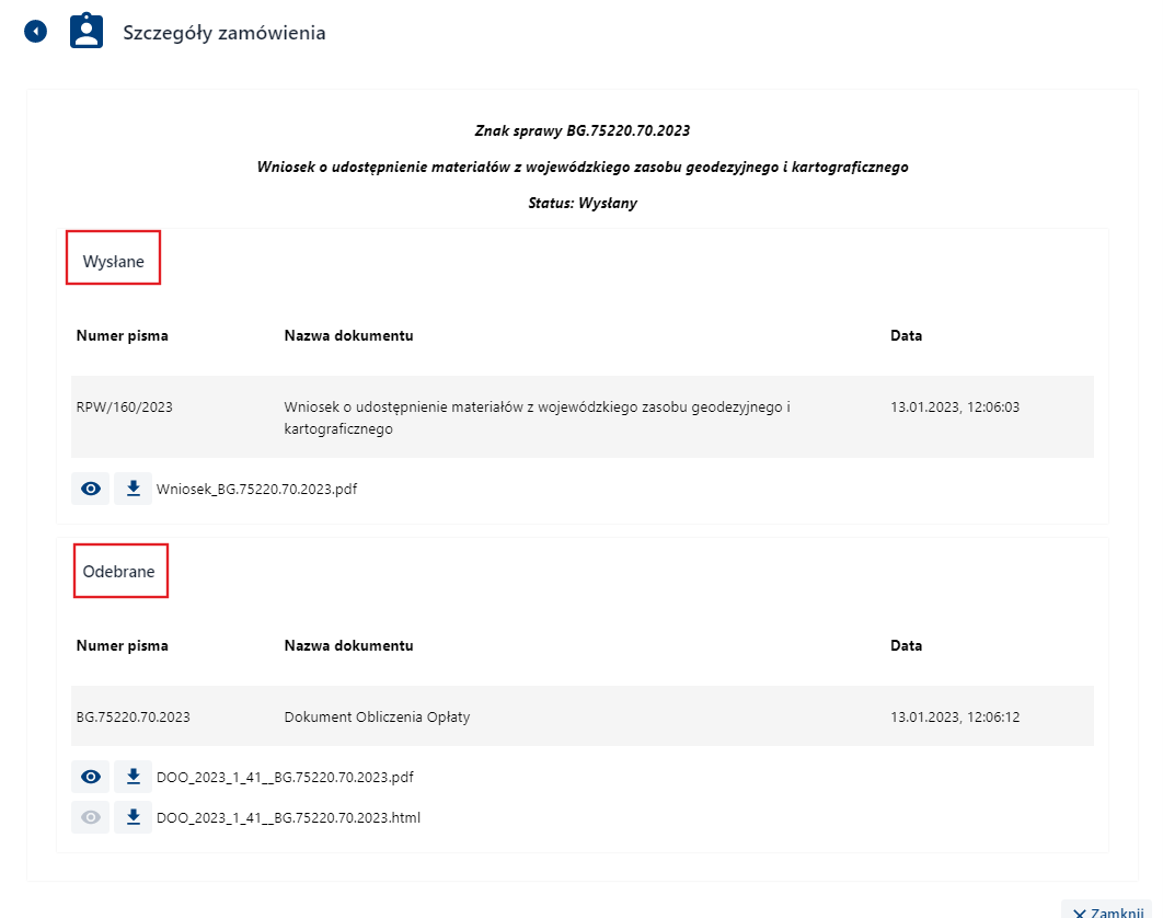 Moje zamówienia - Zamówienia - szczegóły zamówienia