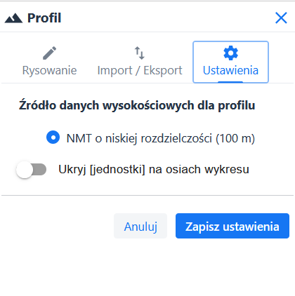 Profil - Manu Ustawienia