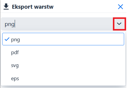 Eksport warstw – wybór format danych