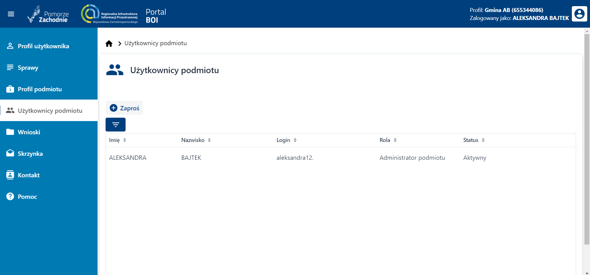 Lista użytkowników