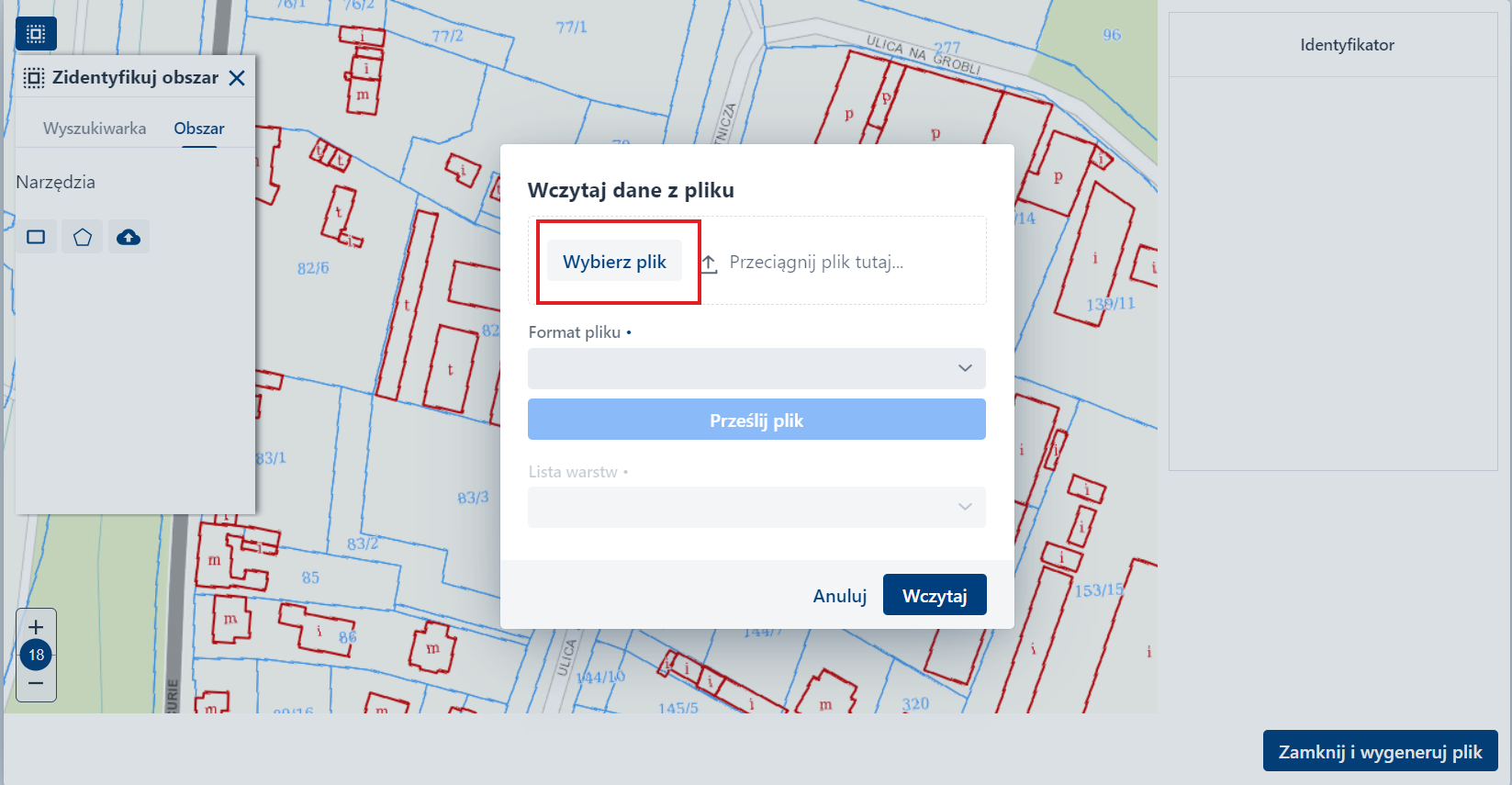 Zakładka Obszar – przesyłanie załącznika – cz. 1