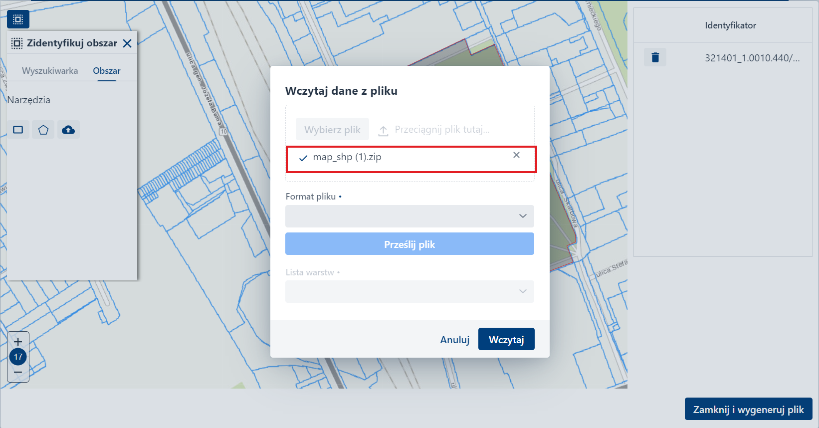 Zakładka Obszar – przesyłanie załącznika – cz. 2