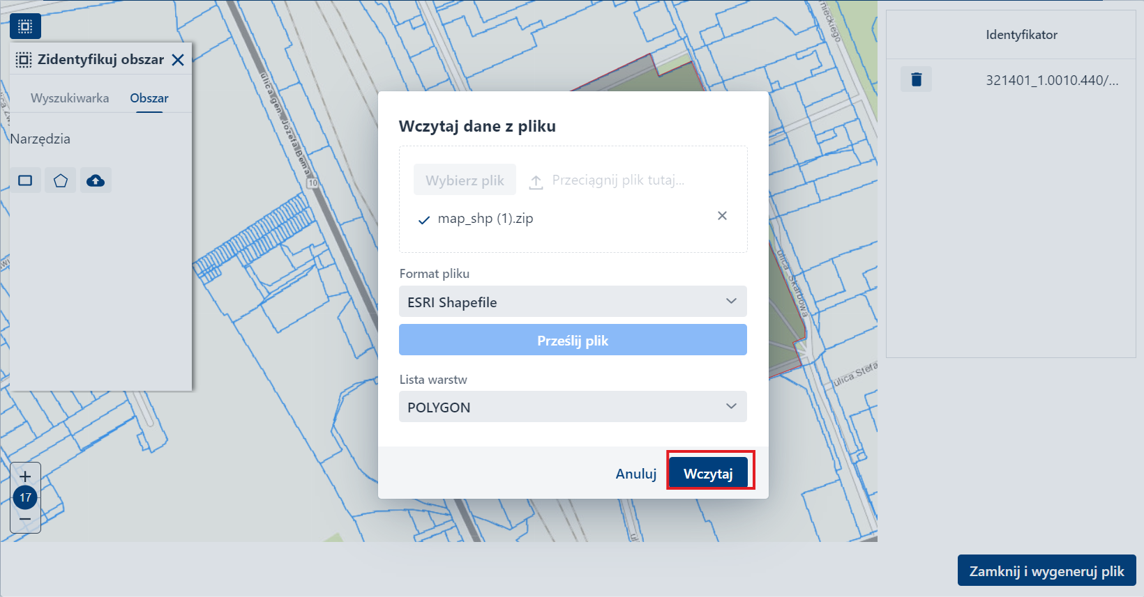 Zakładka Obszar – przesyłanie załącznika – cz. 6