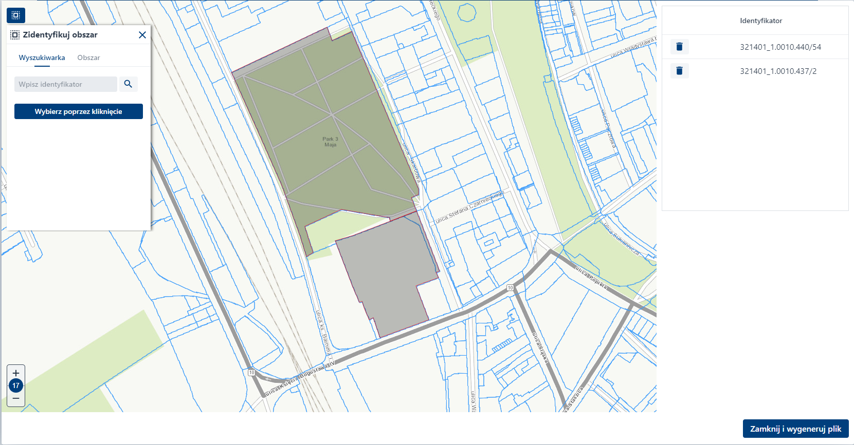 Zidentyfikuj obszar - Jednostki - dodawanie kolejnych jednostek