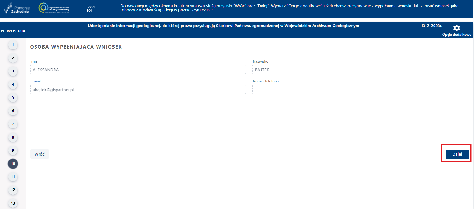 Składanie wniosku wymagającego uwierzytelniania – cz. 12