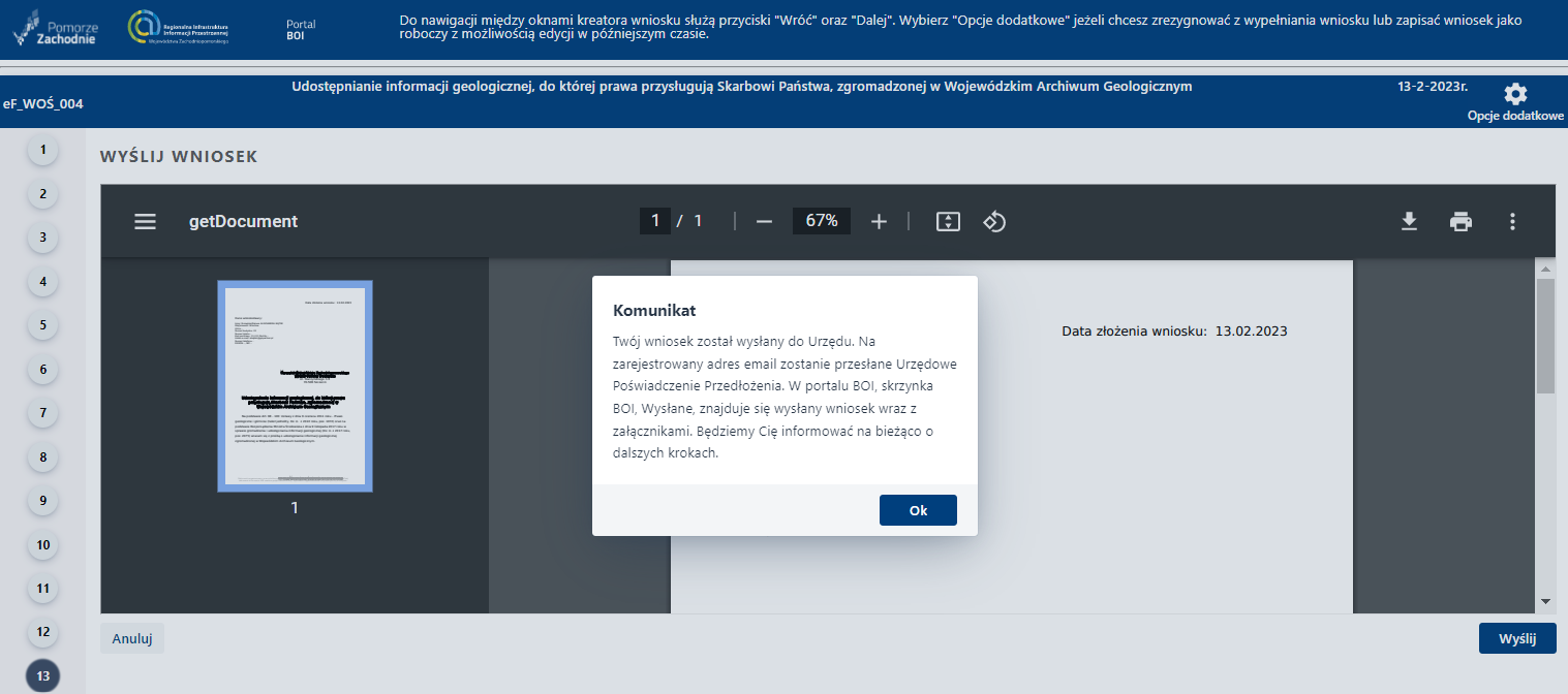 Składanie wniosku wymagającego uwierzytelniania – cz. 16