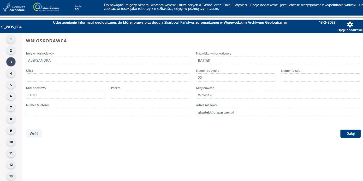 Składanie wniosku wymagającego uwierzytelniania – cz. 5