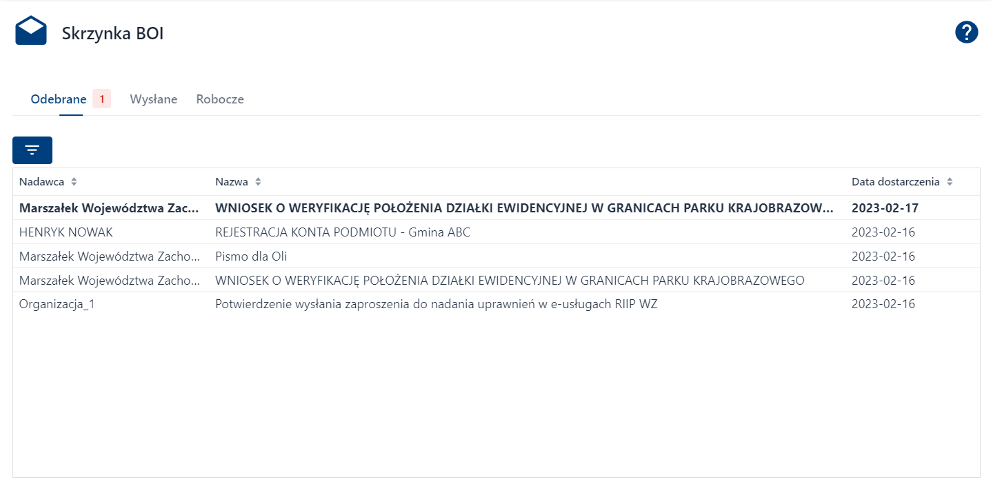 Skrzynka BOI - odpowiedź z EZD PUW ws. złożonego wniosku