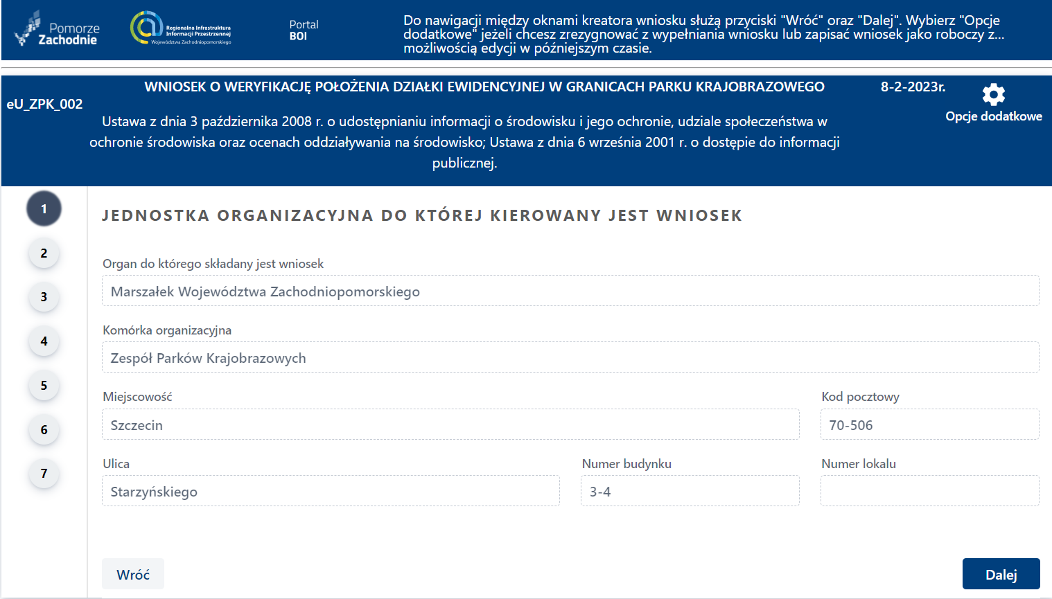 Składanie wniosku niewymagającego uwierzytelnienia – cz. 2
