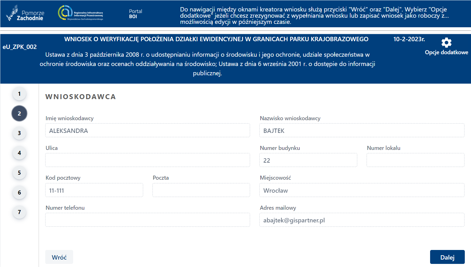 Składanie wniosku niewymagającego uwierzytelnienia – cz. 3