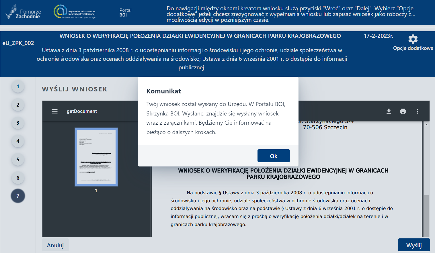 Składanie wniosku niewymagającego uwierzytelnienia – cz. 8