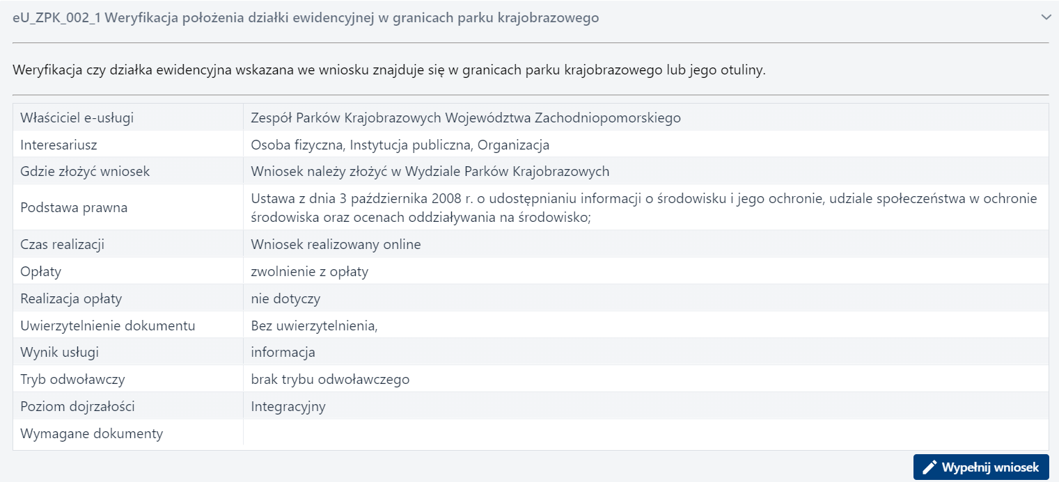 Wniosek automatyczny niewymagający uwierzytelnienia - przykład